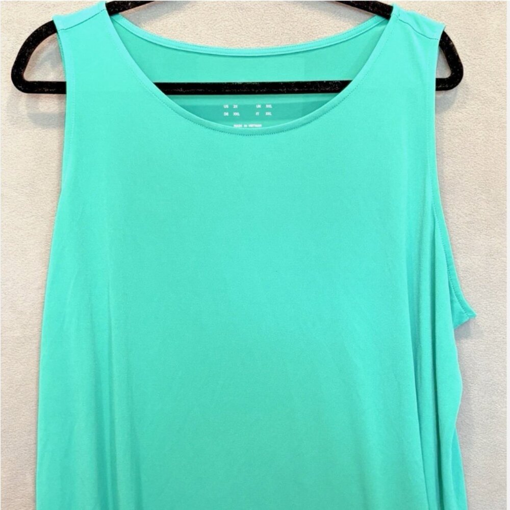 Susan Graver Womens 2X Tank Top Modern Essentials Sleeveless Stretch Mint Green